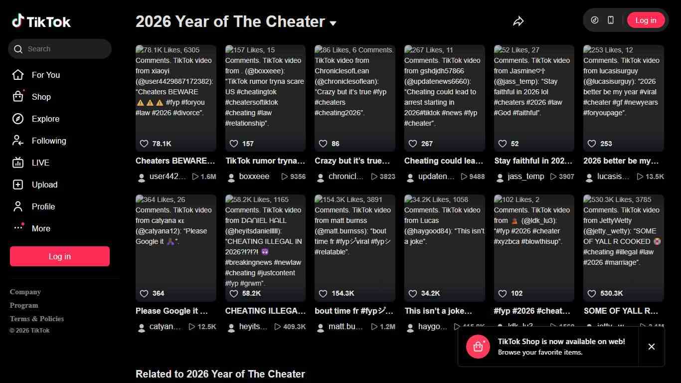 2026 Year of The Cheater TikTok